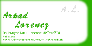 arpad lorencz business card